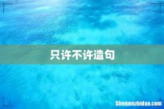 只许不许造句