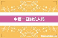 中缅一日游坑人吗