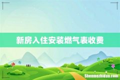 新房入住安装燃气表收费