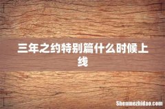 三年之约特别篇什么时候上线