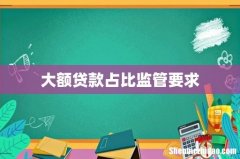 大额贷款占比监管要求
