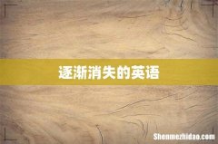 逐渐消失的英语