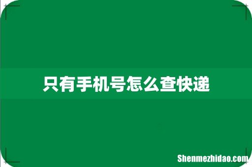 只有手机号怎么查快递