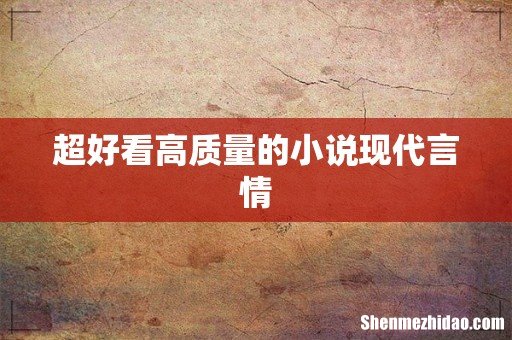 超好看高质量的小说现代言情