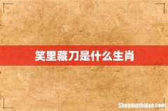 笑里藏刀是什么生肖