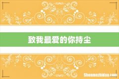 致我最爱的你持尘