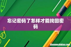 忘记密码了怎样才能找回密码