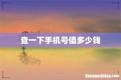 查一下手机号值多少钱