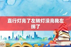 直行灯亮了左转灯没亮我左拐了