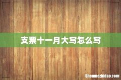 支票十一月大写怎么写