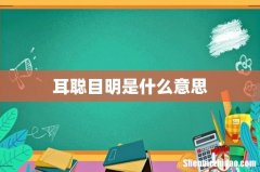 耳聪目明是什么意思