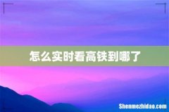 怎么实时看高铁到哪了