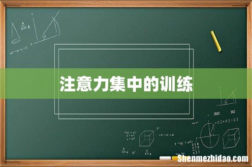 注意力集中的训练