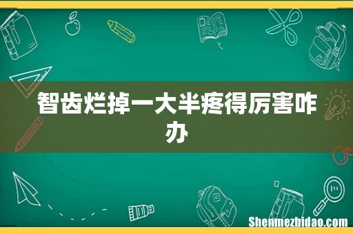 智齿烂掉一大半疼得厉害咋办