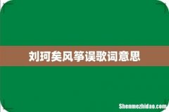刘珂矣风筝误歌词意思