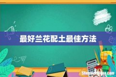 最好兰花配土最佳方法