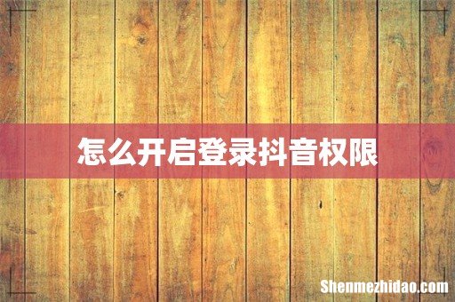 怎么开启登录抖音权限