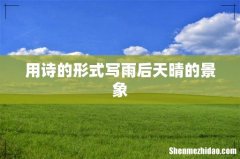 用诗的形式写雨后天晴的景象