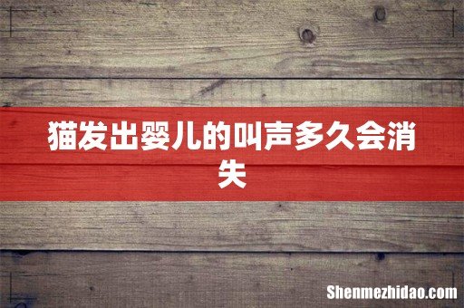 猫发出婴儿的叫声多久会消失