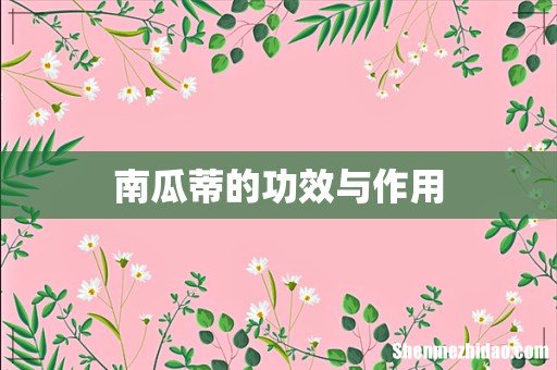 南瓜蒂的功效与作用