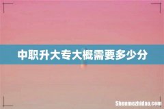 中职升大专大概需要多少分