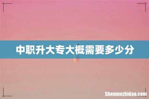 中职升大专大概需要多少分