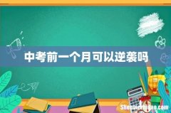 中考前一个月可以逆袭吗