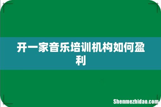 开一家音乐培训机构如何盈利