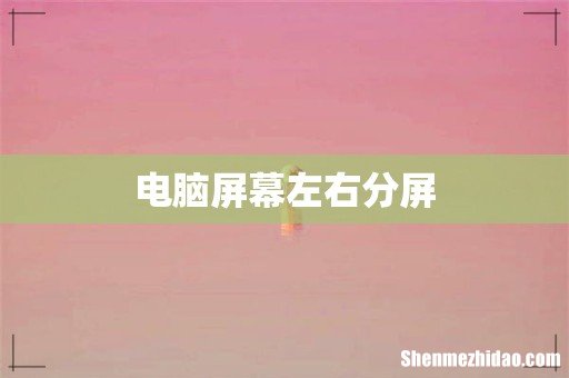 电脑屏幕左右分屏