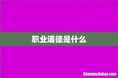 职业道德是什么