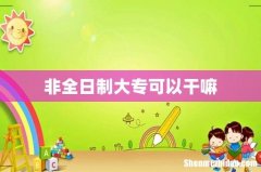 非全日制大专可以干嘛