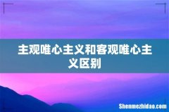 主观唯心主义和客观唯心主义区别