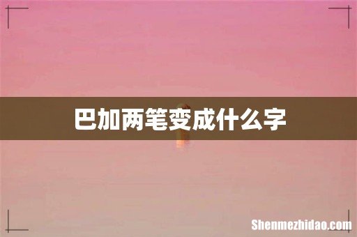 巴加两笔变成什么字