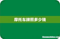 摩托车牌照多少钱