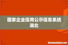国家企业信用公示信息系统湖北