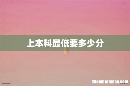 上本科最低要多少分