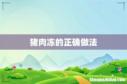 猪肉冻的正确做法