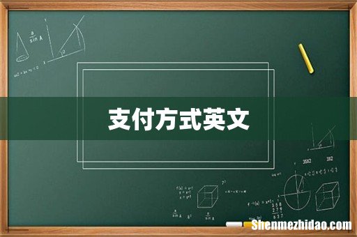 支付方式英文