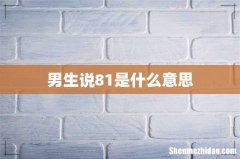 男生说81是什么意思