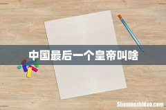 中国最后一个皇帝叫啥