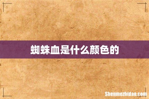 蜘蛛血是什么颜色的