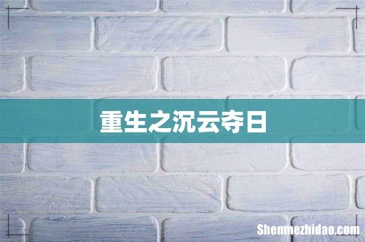 重生之沉云夺日