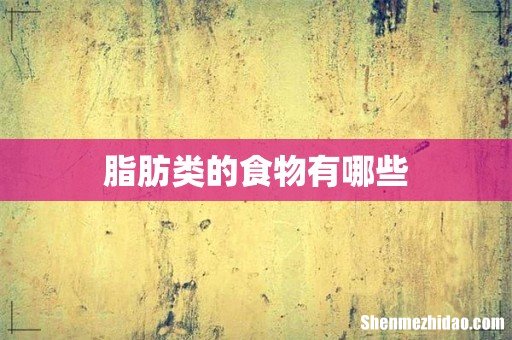 脂肪类的食物有哪些