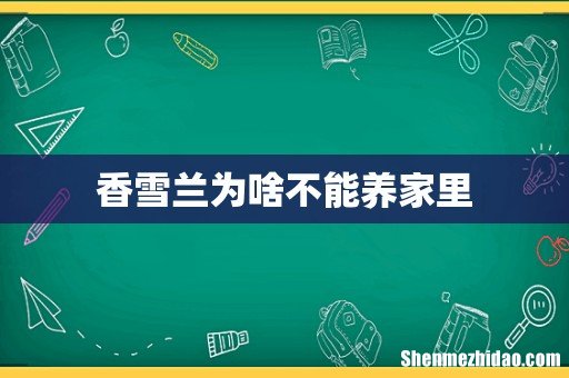 香雪兰为啥不能养家里