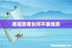 昼短苦夜长何不秉烛游