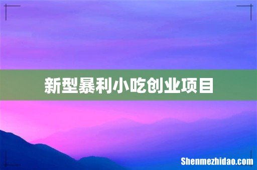 新型暴利小吃创业项目