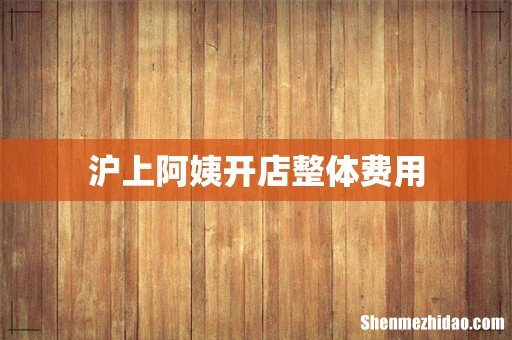 沪上阿姨开店整体费用