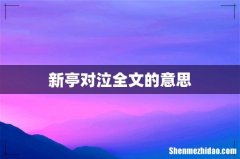新亭对泣全文的意思