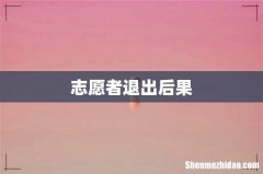 志愿者退出后果
