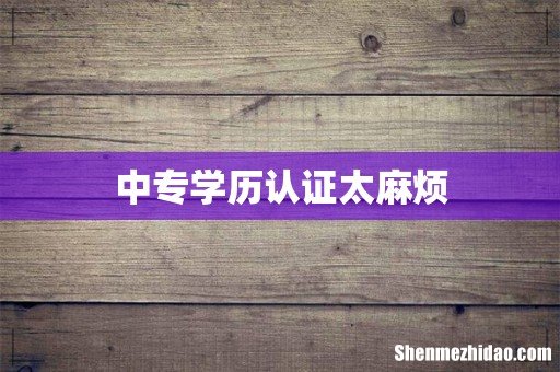 中专学历认证太麻烦